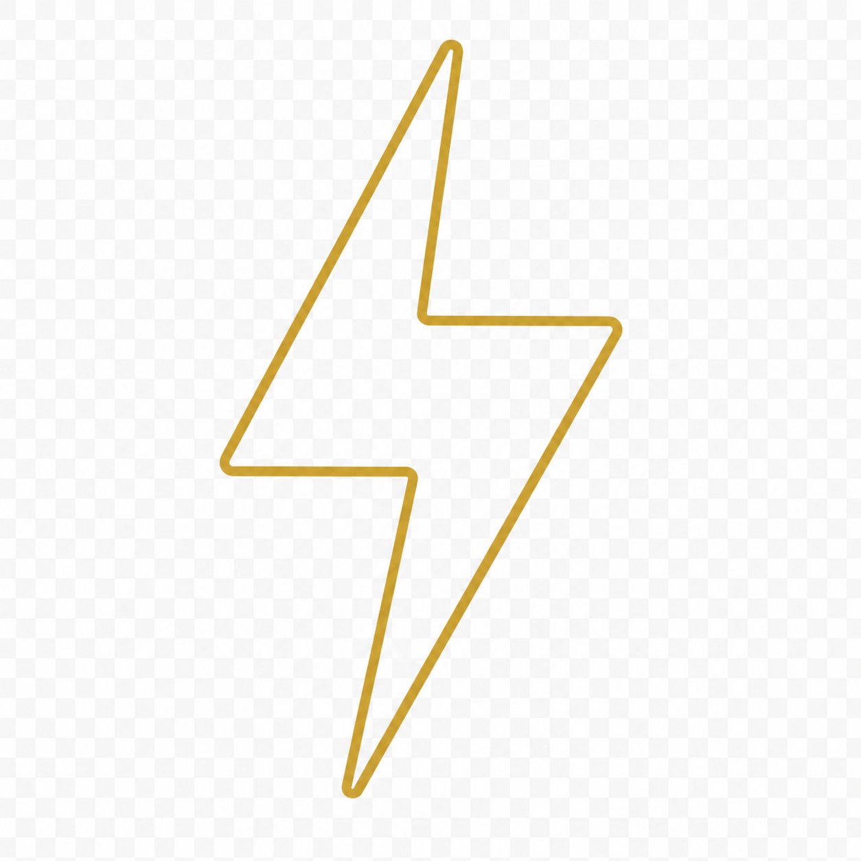 gold outline lightning bolt icon representing increased energy and vitality for the Life Upgraded Testosterone Replacement Therapy program.
